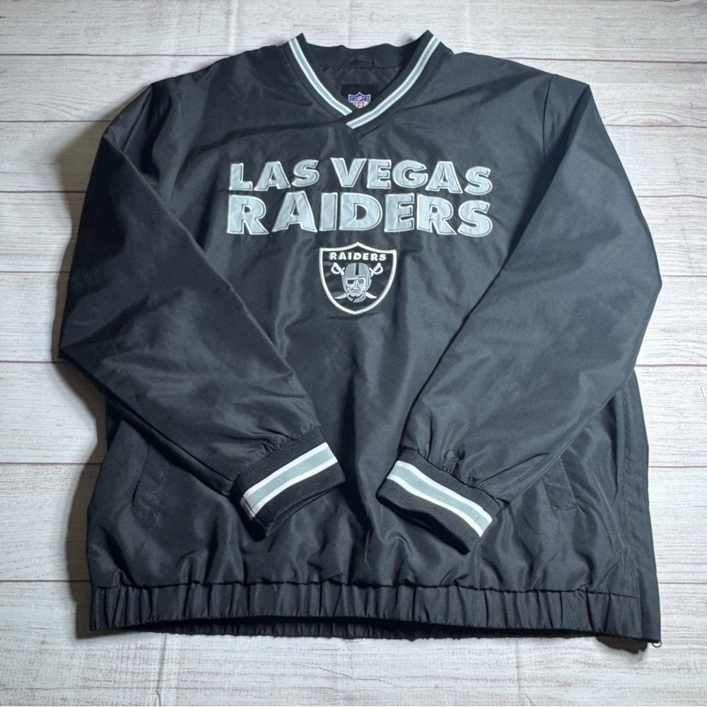 NWOT Men’s NFL Las Vegas Raiders Black Windbreaker Size XL